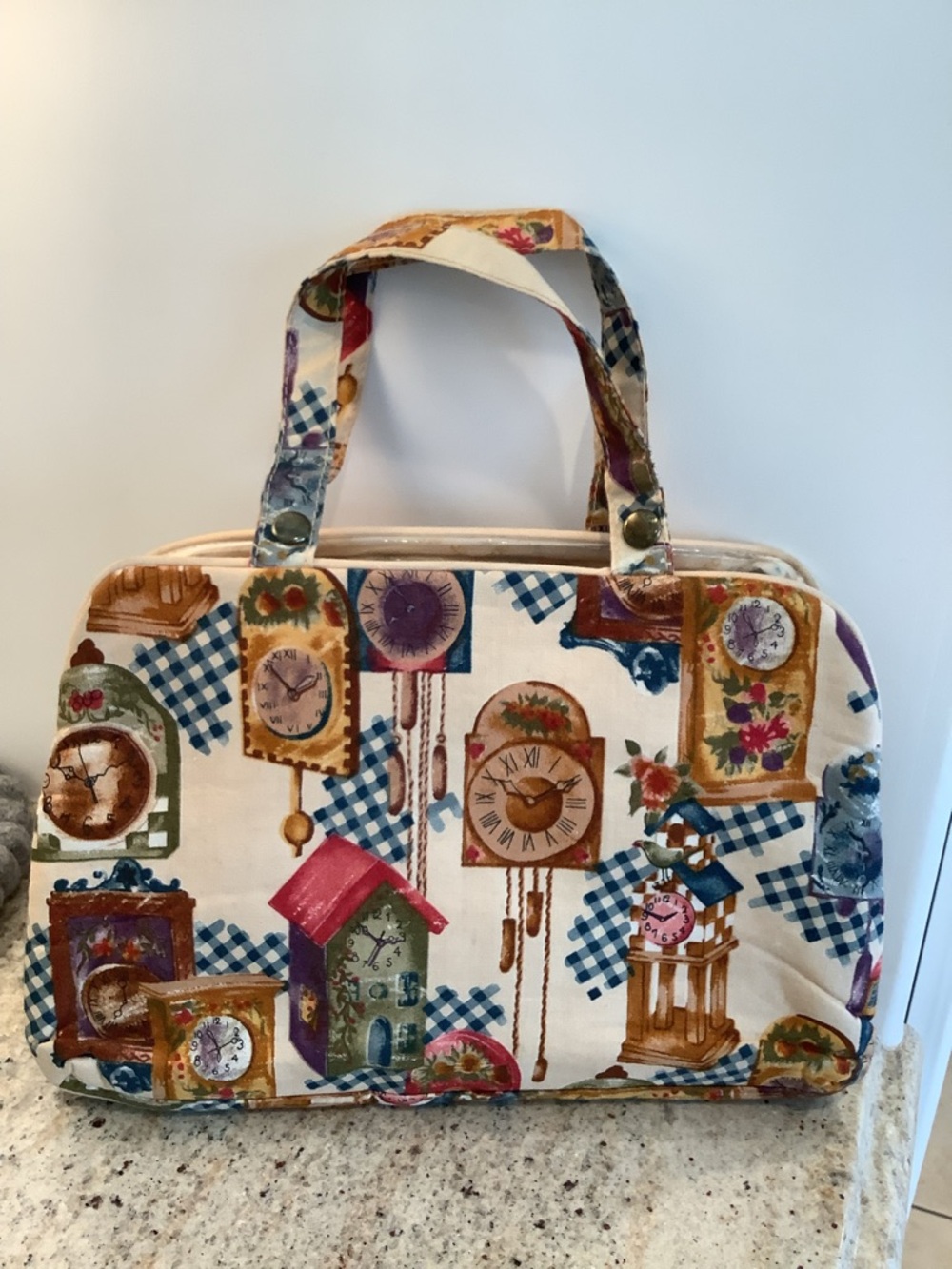 Ted Lapidus Paris Vintage Clocks Print Travel Toiletries Bag